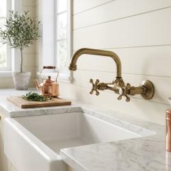 brass-kitchen-faucet-with-sink-wall-mounted